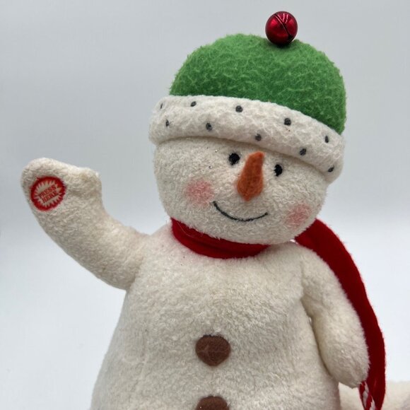 Hallmark Jingle Pals 2004 Animated Snowman Singing Barking Puppy Dog Plush - Picture 2 of 11